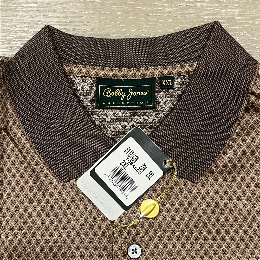 Bobby Jones Brown Men's Polo XXL Unique Tabacco NEW